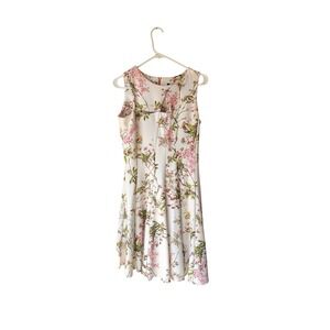 Julian Taylor New York Floral Fit & Flare Dress Pink Cherry Blossom Size 10